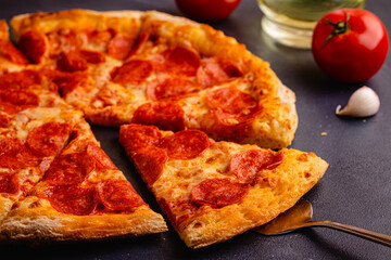 Hot homemade Pepperoni pizza