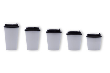 Coffee cup shrinking in size, the concept of workload by day of the week.