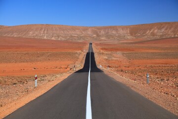Straight road in the desert