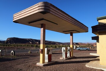 Abandoned American gas station