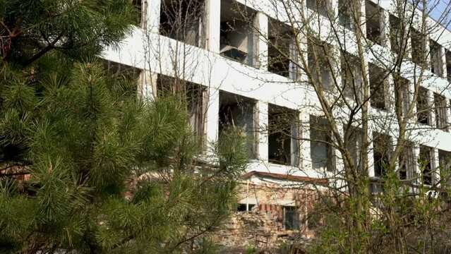 Abandoned building in the city of Pripyat. Chernobyl exclusion zone. Ukraine