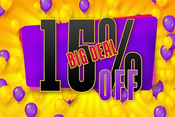 15 fifteen Percent off sale discount shopping banner. wedding fashion