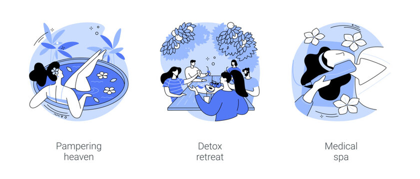 Wellness hotel isolated cartoon vector illustrations se