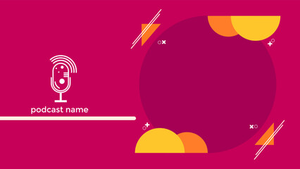 Fototapeta premium ABSTRACT TEMPLATE PODCAST MICROPHONE FLAT COLOR WITH COPY AREA SPACE DESIGN BACKGROUND VECTOR. GOOD FOR COVER DESIGN, BANNER, WEB,SOCIAL MEDIA