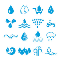 Vector set of water drop icons