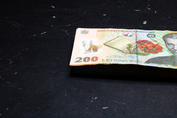 Romanian LEI currency. Europe inflation, LEI money