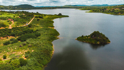 Fototapeta premium Sertão Caatinga Serra Talhada Pernambuco Triunfo Pernambucano Paisagem Cidade Igreja Lampião Natureza Construção Xaxado Forró PE Brazil Viagem Drone