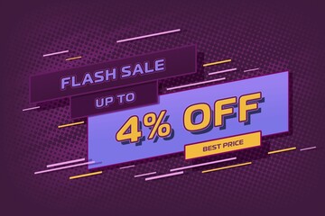 4 four Percent off super sale shopping halftone. shop fashion