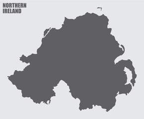 Obraz na płótnie Canvas Northern Ireland map silhouette