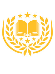 Obraz premium Sterne Lorbeerkranz offenes Buch 