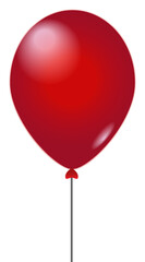 red balloon isolated on white