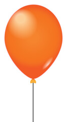 orange balloon isolated on white