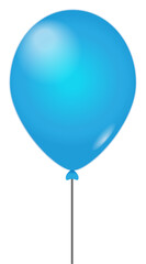 blue balloon isolated on white