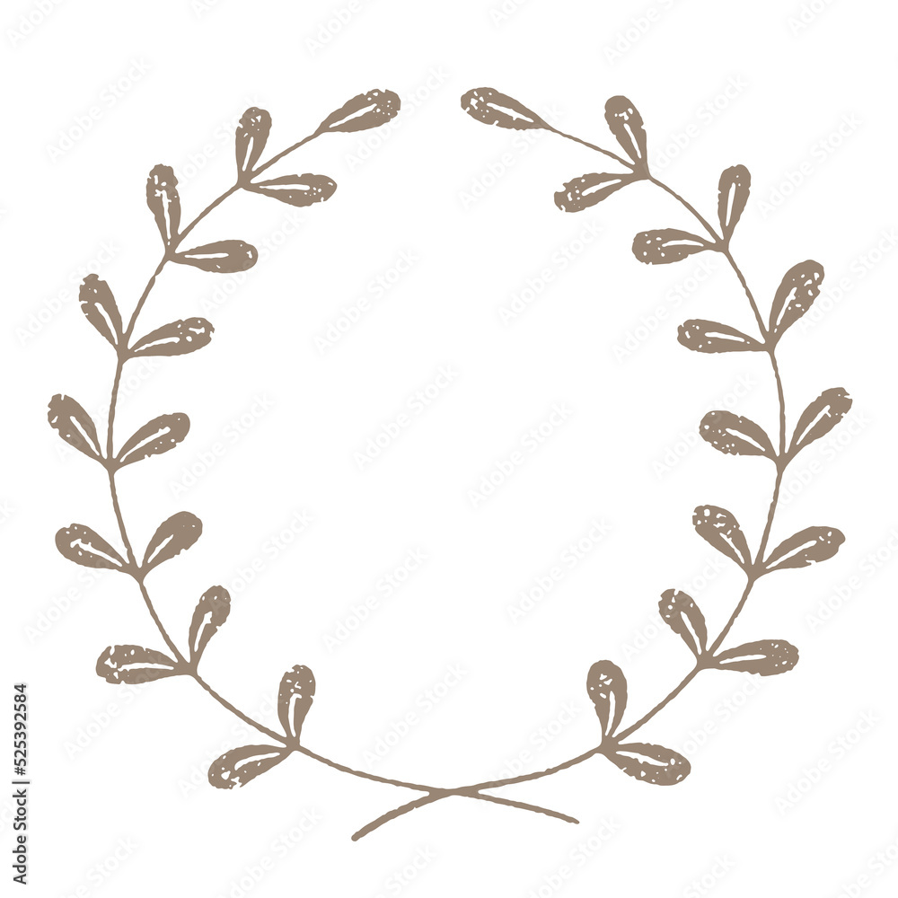 Wall mural Grunge laurel wreath frame on white background