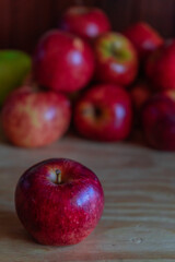 portraits of apples. concept of stacked fruits.