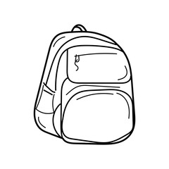 linear illustration school bag. Backpack and bag line icon. vector isolated