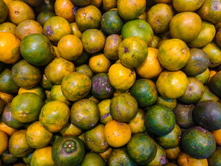 Stacks of mandarin oranges