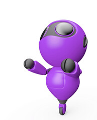 tiny robot want a hug in white background