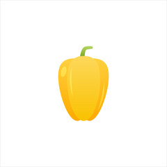 bulgarian yellow pepper vector illustration on a white isolated background. fresh harvest capsicum vegetable concept