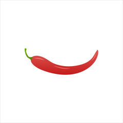 red chili pepper vector illustration on a white isolated background. spicy hot pepper, vegetables concept