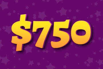 750 seven hundred and fifty Dollar usd price sale offer. book retro