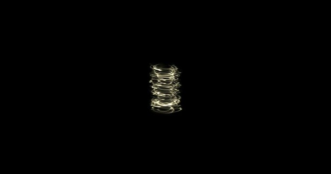 golden teleport, abstract tornado animation, swirling gold particles, on black background for motion designer, blend mode, element