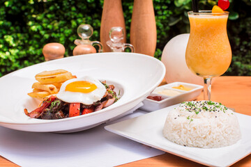 Lomo saltado gourmet peruvian food