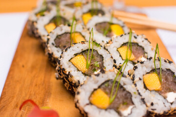 Maki sushi gourmet japanese restaurant food