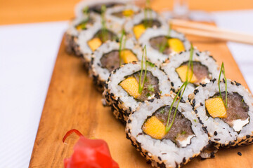 Maki sushi gourmet japanese restaurant food