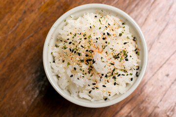 Simple plain white rice white bowl comfort food 