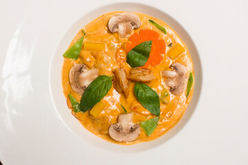 Shrimp sauce ravioli pasta restaurant gourmet food

