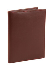 New brown wallet of cattle leather isolated