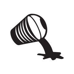 Pour water in buckets icon | Black Vector illustration |
