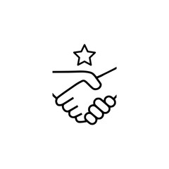 Shake hands line icon isolated on white background