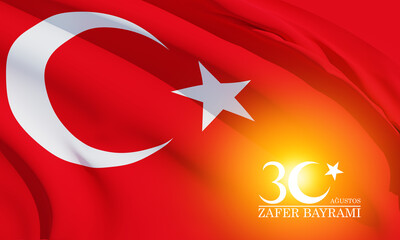 30 August Victory Day Turkey - August 30 celebration of victory and the National Day in Turkey - Translation: (Turkish: 30 Agustos Zafer Bayrami Kutlu Olsun)