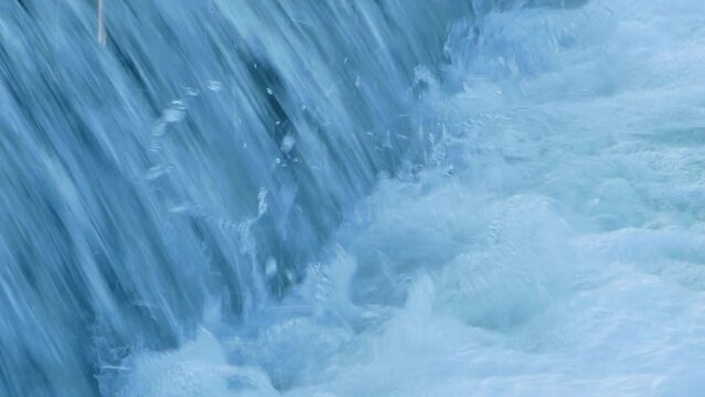 River cascade of a waterfall close-up. High quality FullHD footage