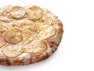 Delicious ready to eat pizza isolated white background junk food