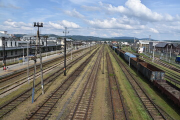 Dworzec Kolejowy, PKP, Nowy Sącz, tory, peron