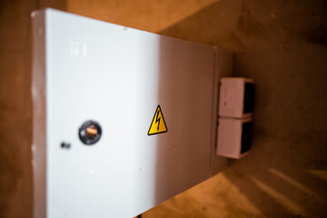 Electro shields. High voltage. Electric distribution. Box Evening box Evening