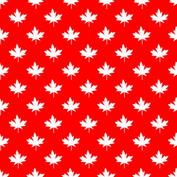 Red maple leaf seamless vector illustration. Vector concept for greeting cards, banners and posters