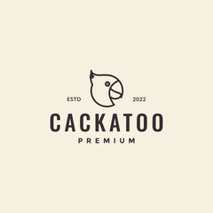 head cockatoo hipster vintage logo © devastudios