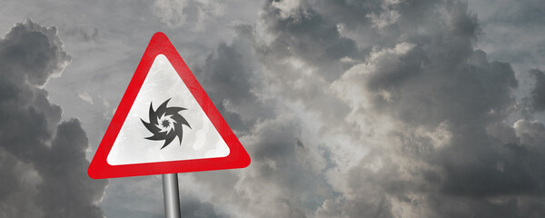 hurricane season sign on cloudy background