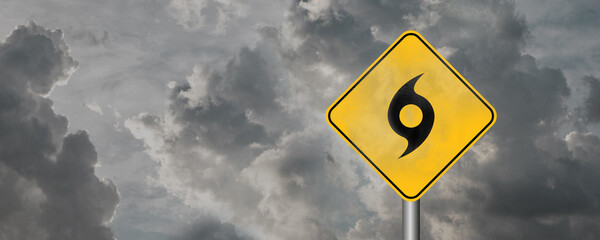 hurricane season sign on cloudy background