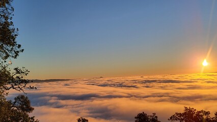 sunrise above the clouds
