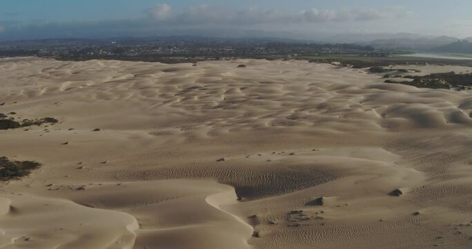 Aerial of sand dunes at Oceano Dunes SVRA at Pismo Beach, California