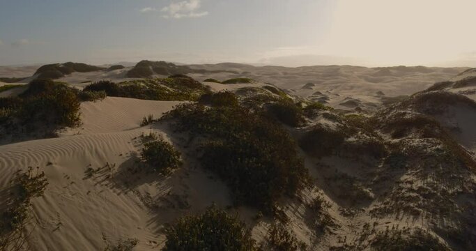 Aerial of sand dunes at Oceano Dunes SVRA at Pismo Beach, California