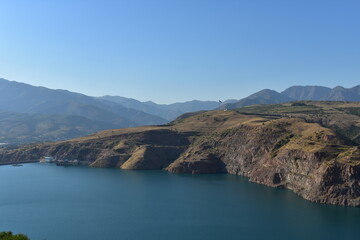 view of the sea and mountains