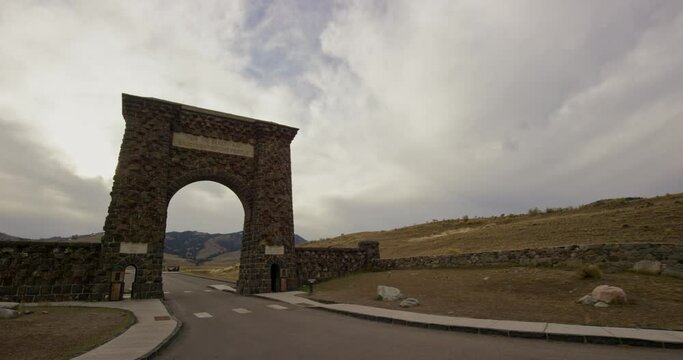 The Roosevelt Arch in Yellowstone National Park