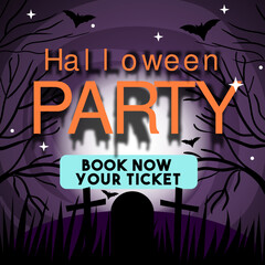 Fototapeta na wymiar Halloween Festival Party Banner & Social Media Ads