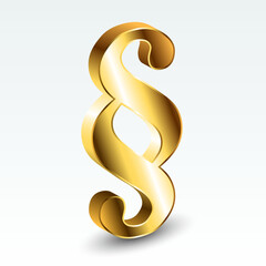 golden paragraph symbol / vector illustration